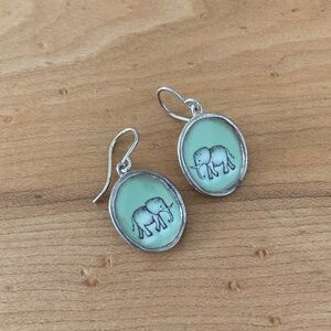 Silver Elephant Earrings